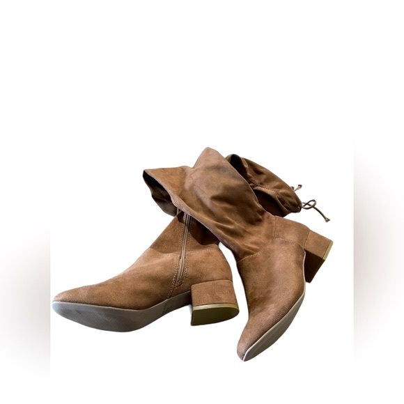 Wild Diva Women's Size 7 Brown Faux Suede Over the Knee Chunky Block Heel Boots - Picture 3 of 8